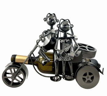 STOJAK METALOWY NA BUTELKĘ 0,75 L MOTOCYKLISTA