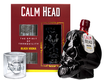 WÓDKA CALM HEAD BLACK + 2 KIELISZKI 0,7L 40%