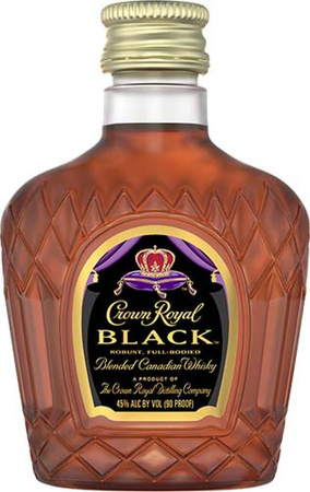 WHISKY BOURBON CROWN ROYAL BLACK 0,05L 45% BLENDED CANDIAN MINIATURKA