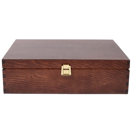 SKRZYNKA DREWNIANA NA 3 WINA BRĄZOWA