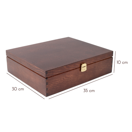 SKRZYNKA DREWNIANA NA 3 WINA BRĄZOWA