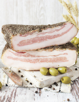 WĘDLINA GUANCIALE AL PEPE - POLICZKI WIEPRZOWE Z PIEPRZEM OK 100G