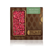 CZEKOLADA MLECZNA Z PIEPRZEM, MALINAMI I CYTRYNĄ 85G