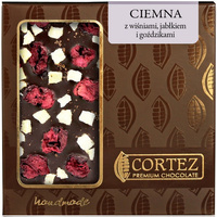 CZEKOLADA CIEMNA  Z WIŚNIĄ, JABŁKIEM I GOŹDZIKAMI 85G